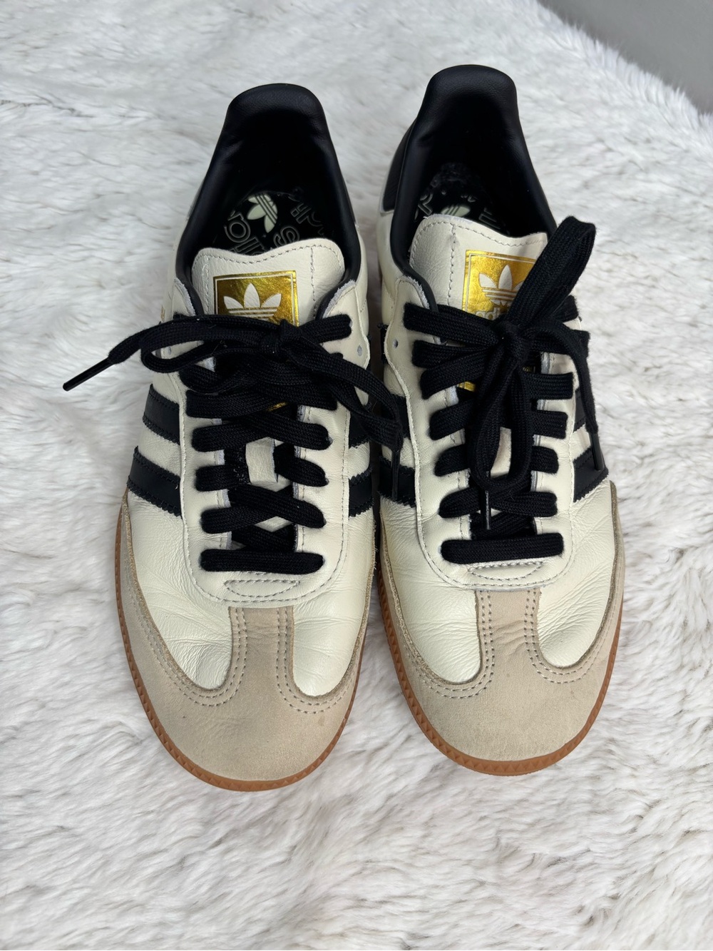 Adidas Samba Sneakers in Black and Cream
